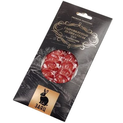 Колбаса Охота из зайца нарезка Деликатеска 75г-1}