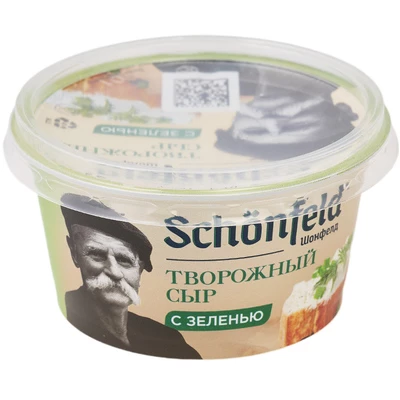 Сыр творожный с зеленью Schоnfeld 65% жир. 140г-1}