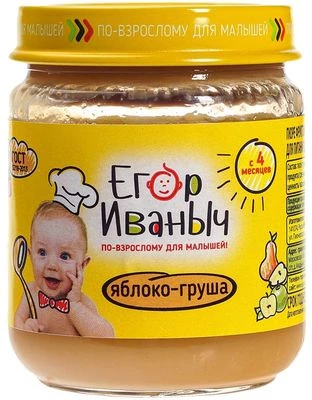 Пюре детское фруктовое из яблок и груш с 4-х месяцев ГОСТ 100г-0}