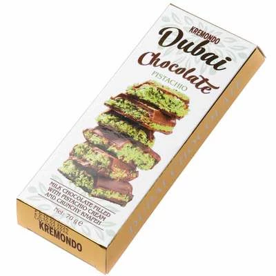 Шоколад молочный c фисташковой пастой и хрустящим тестом кнафе Дубайский Турция 70г-1}