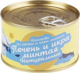 Печень и икра минтая кусочками 185г