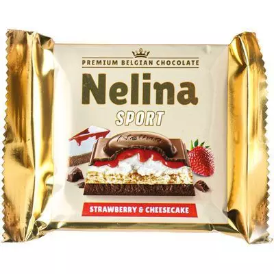 Шоколад молочный Nelina Sport Premium со вкусом клубничного чизкейка ...