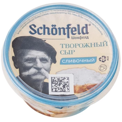 Сыр творожный сливочный Schоnfeld 65% жир. 140г-0}