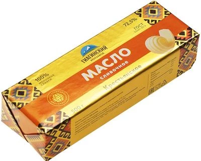 Масло сливочное Крестьянское 72.5% жир. 500г-1}