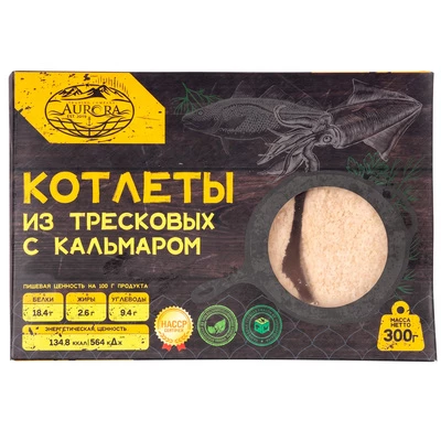 Котлеты из тресковых с кальмаром 300г-0}