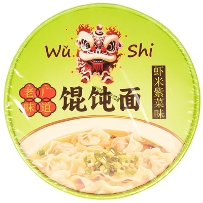 Суп-лапша с вонтонами Wǔ shī со вкусом креветок и морских водорослей Китай 95г-0}