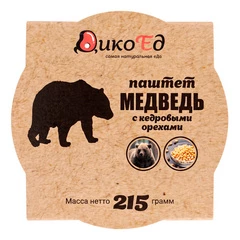 Паштет из мяса медведя с кедровыми орехами Дикоед 215г