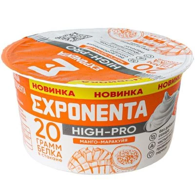 Продукт кисломолочный обезжиренный Exponenta high-pro со вкусом Манго-маракуйя 160г-0}