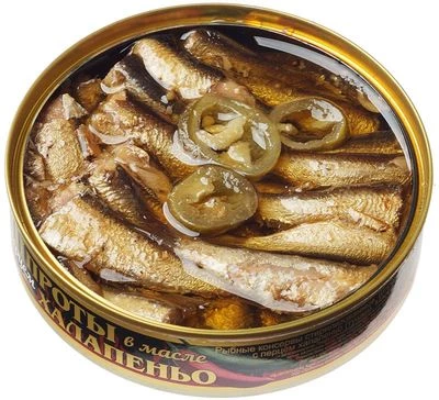 Шпроты в масле с перцем халапеньо тушки 160г-1}