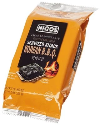 Капуста морская сушёная Снек Nicos Корейское барбекю 4г-1}