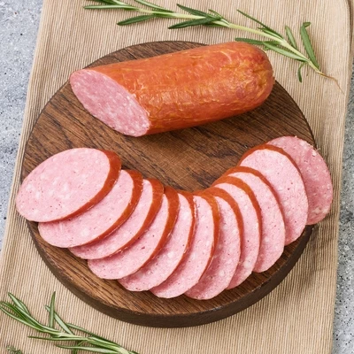 Колбаса полукопченая сервелат Дмитровский из печи Деликатеска ~500г-1}