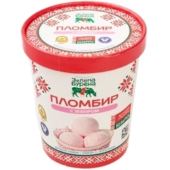 Мороженое пломбир с зефиром Зелёна-Бурёна 12% жир.  500г