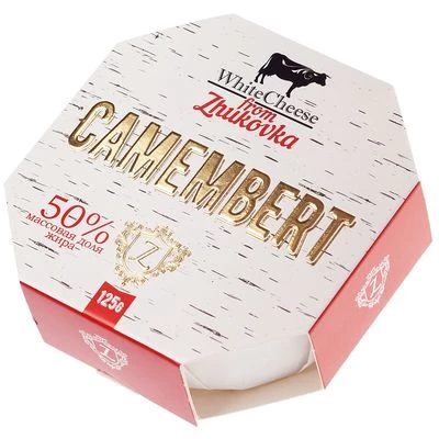 Сыр Камамбер с белой плесенью 50% жир. White Cheese from Zhukovka 125г-0}