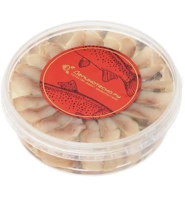 Сельдь тихоокеанская соленая в масле  филе-кусочки 280г-1}