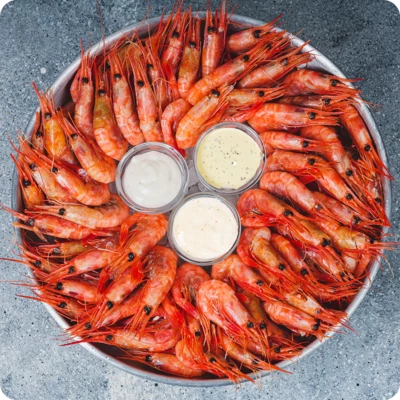 Креветки северные XL 1кг (3 соуса)-1}