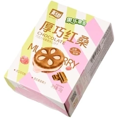 Печенье-сэндвич Jiashili с соком шелковицы, пюре малины и клубники, со вкусом шоколада Китай 55г