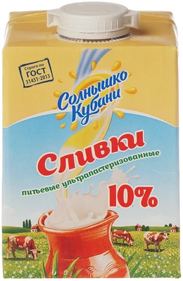 Сливки ультрапастеризованные 10% жир., 500мл -0}