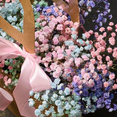 Букет Весенняя Радуга с гипсофилой-1}