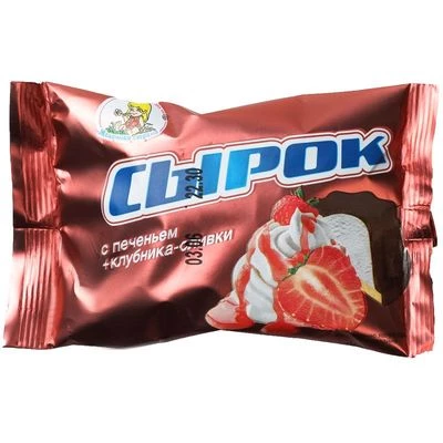 Сырок на печенье Клубника-сливки 20% жир. 40г -0}