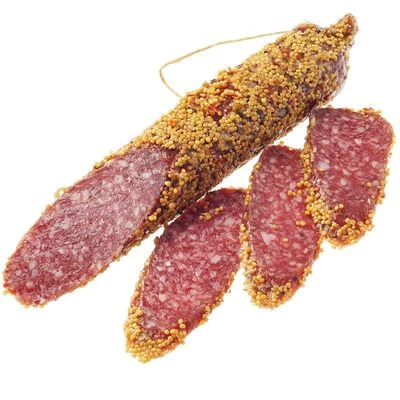 Колбаса сырокопченая из кабана в горчице 250г-0}