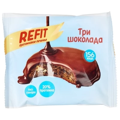 Печенье протеиновое Три шоколада Refit 40г-0}