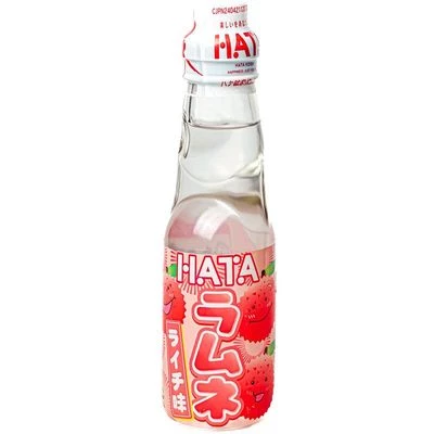Напиток газированный Hata Kosen Рамуне Lychee со вкусом личи 200мл-0}
