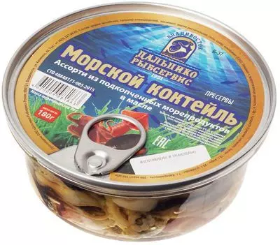 Ассорти из подкопченных морепродуктов в масле Дальпико 180г - купить в ...