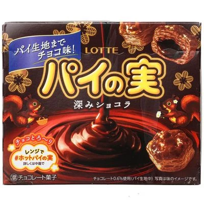 Печенье бисквитное Pie No Mi cо вкусом темного шоколада Lotte Япония 69г-0}