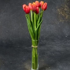 Букет красно-желтых тюльпанов 9шт