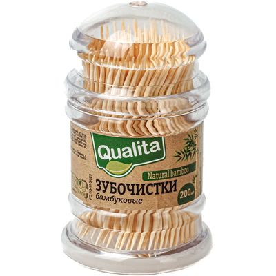 Зубочистки бамбуковые Qualita 200шт -0}