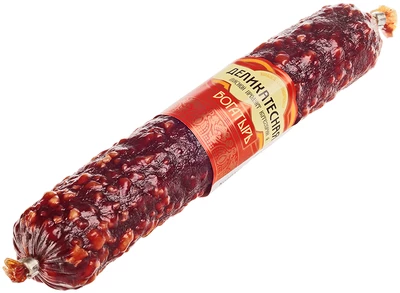 Колбаса Деликатесная сырокопченая ~300г-0}