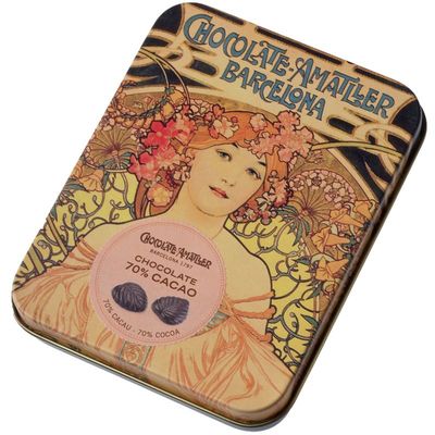 Шоколад горький фигурный Листочки 70% какао Испания 60г-1}