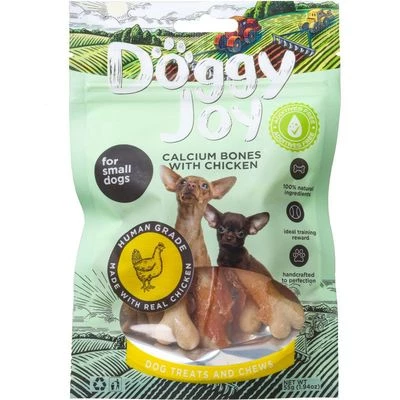 Лакомство для собак мелких пород Догги Джой Кальциевые косточки с курицей 55г-0}