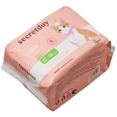 Гигиенические прокладки хлопковые Secretday Love Well Absorbed размер S Корея 18шт