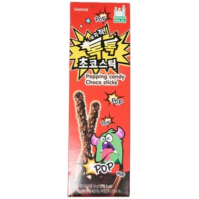 Печенье Палочки шоколадные с взрывающейся карамелью Япония 54г-0}