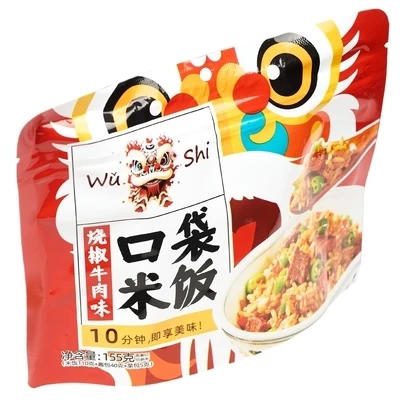 Рис быстрого приготовления Wǔ shī со вкусом говядины и жареного перца Китай 155г-1}
