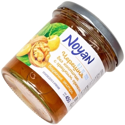 Варенье Черешня без косточек с грецким орехом Экстра Noyan 450г-1}