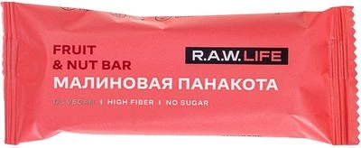 Орехово-фруктовый батончик Малиновая панакота без сахара глютена консервантов 47г-0}