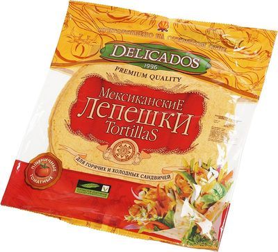 Лепешки Тортильи пшеничные томатные 6 шт - купить в Москве по выгодной ...