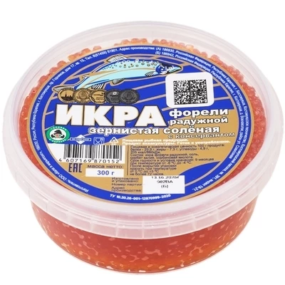 Икра красная радужной форели из Карелии 300г -0}