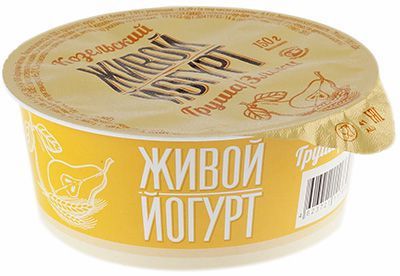 Йогурт живой груша-злаки 2,5% жир., 150г