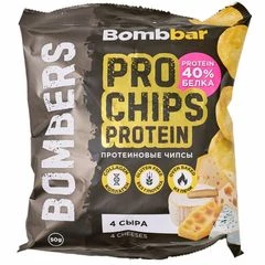 Чипсы протеиновые Bombbar 4 сыра 50г