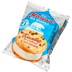 Пломбир Сэндвич на сливках в ванильном печенье Мишка на полюсе 85г