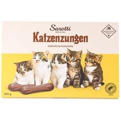 Шоколад порционный молочный Baronie Sarotti Кошачьи язычки 100г