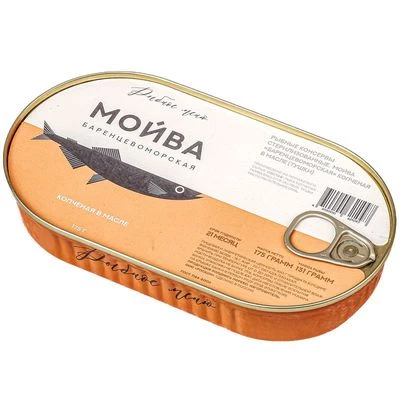 Мойва баренцевоморская копченая в масле 175г-1}