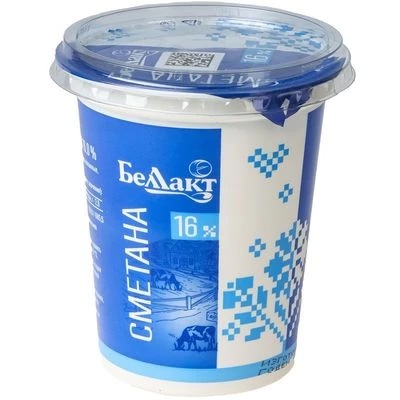 Сметана 16% жир. Беллакт Белоруссия 380г-0}