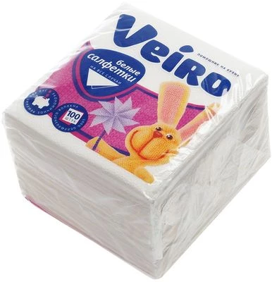 Салфетки однослойные белые 100шт-0}