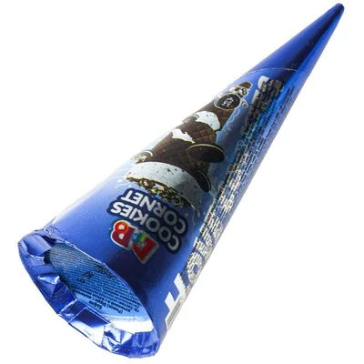 Вафельный рожок Dippo Cornet Cookies с молочной начинкой и какао-печеньем Турция 25г-0}