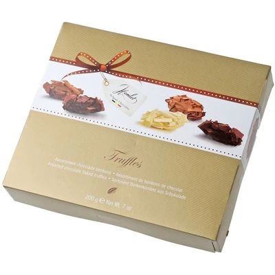 Ассорти шоколадных конфет Трюфели обсыпанные шоколадной стружкой Бельгия 200г-1}