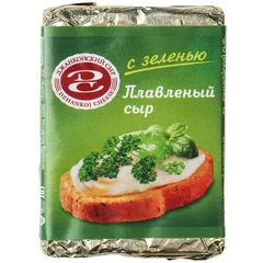 Сыр плавленый с зеленью 50% жир. Джанкойский сыр 90г